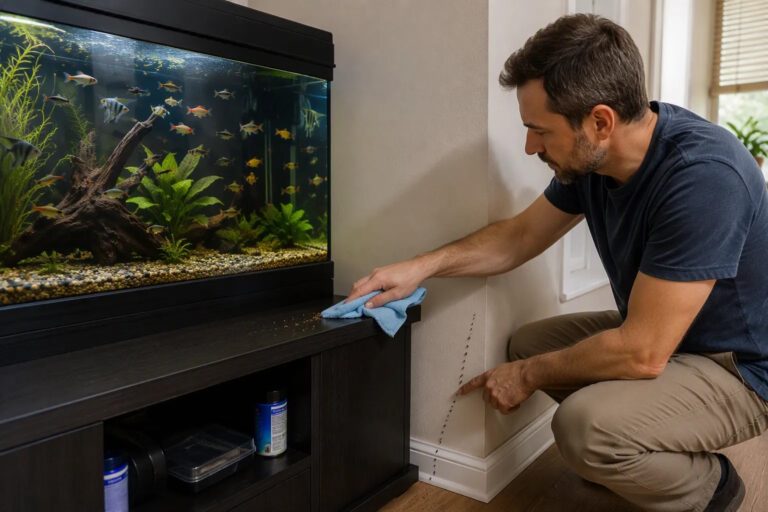 Ants Near a Fish Tank: Safe Control Without Contaminating Water