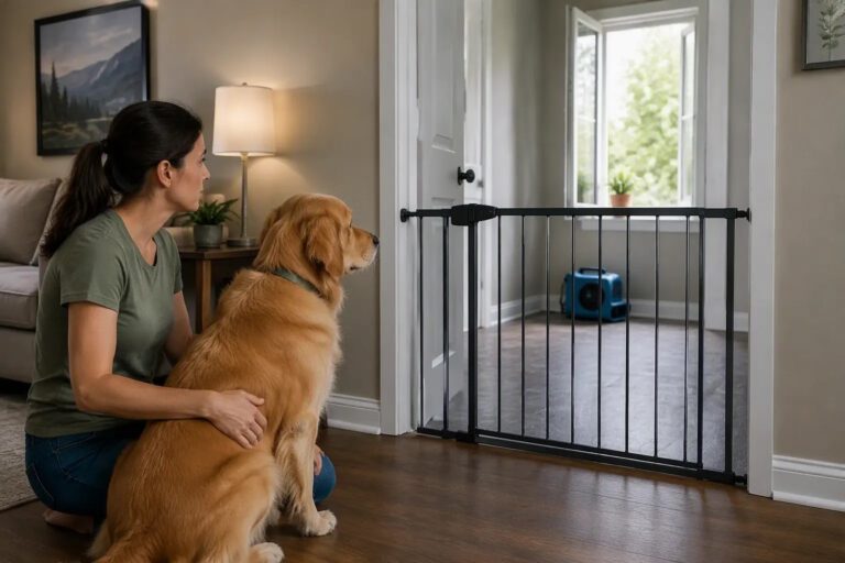 Dog Re-Entry After Indoor Pest Control: Floor Residue, Drying & Label Timing